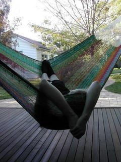 Mel in a hammock